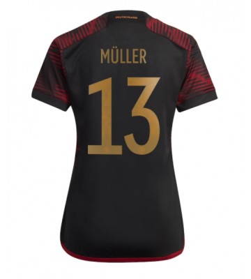 Niemcy Thomas Muller #13 Koszulka Wyjazdowych Kobiety MŚ 2022 Krótki Rękaw